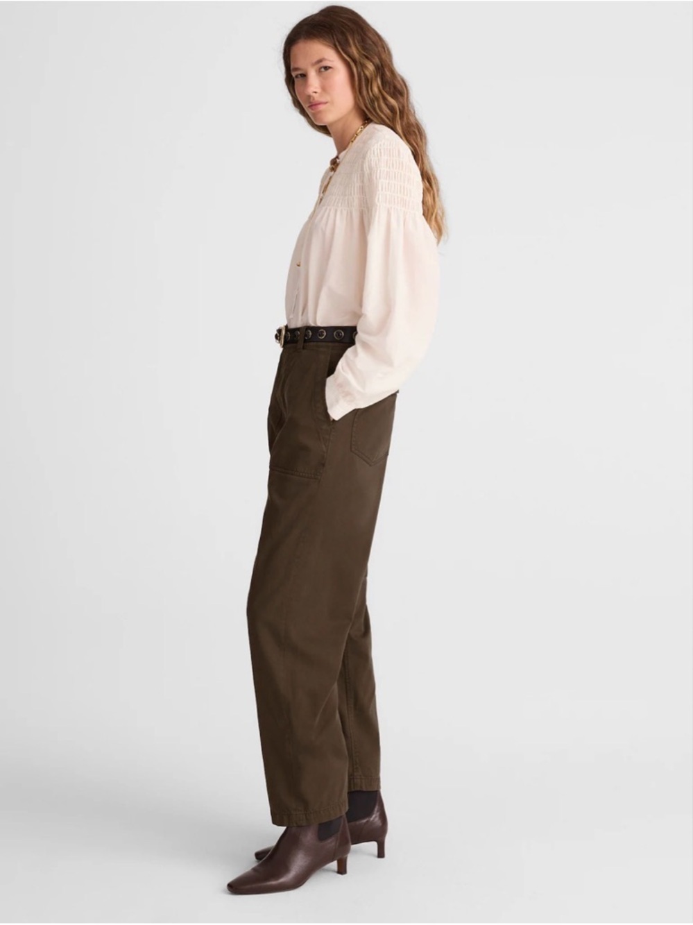 Madewell Darted Barrel-Leg Pants - Picture 2 of 7